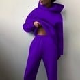 thumbnail image 3 of Scyoekwg Women 2 Piece Outfits Sweatsuit Long Sleeve Sweatshirt Jogger Sweatpant Casual Two Piece Set Matching Outfits Fashion Lounge Set (Purple,XXXL), 3 of 6