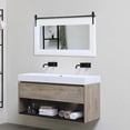 thumbnail image 2 of GLZ'HOME Farmhouse Wood Framed Wall Mirror, Natural Wood and Framed Wall Mounted Bathroom Vanity Mirror for Farmhouse Decor, Vertical or Horizontal Hanging, 2 of 18