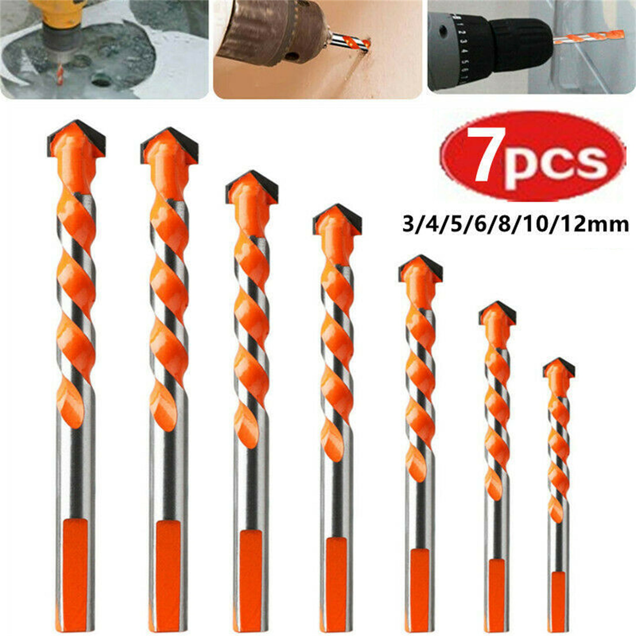 7PC Multifunctional Drill Bits Ceramic Glass Ultimate Punching Hole Working Sets 