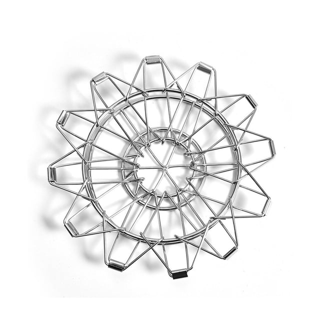 jesticaly Goutteur à Café Pliable en Acier Inoxydable Support de Rangement Filtre Cône Réutilisable Décoration Argent 1Ensemble