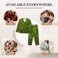 thumbnail image 7 of Lsque Green Glitter Sparkle Pattern Long Sleeve Pajama Set for Women - Soft 2-Piece Sleepwear and Loungewear Set with Pockets, Comfy Nightwear-Small, 7 of 7