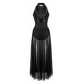 thumbnail image 2 of Eandarui Womens Sequined Sleeveless Sheer Mesh Ballet Dance Dress Turtleneck Tulle Overlay Maxi Skirt Black XL, 2 of 7