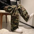 thumbnail image 3 of Joernso Men Cargo Pants Camouflage Drawstring Elastic Waist Wide Leg Autumn Vintage Jogging Trousers Streetwear, 3 of 7