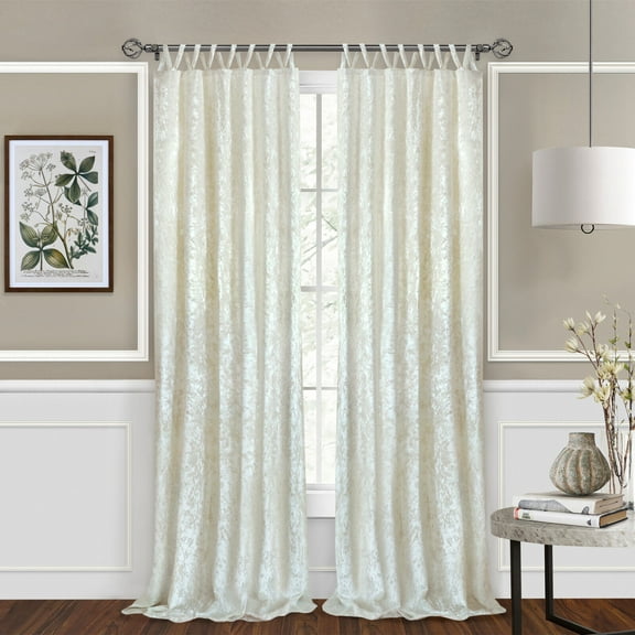 Kate Aurora Park Avenue 2 Piece Criss-cross Tab Top Velvet Window Curtain Panels - Assorted Colors & Sizes