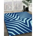thumbnail image 3 of Ahgly Company Tapis Rond Lavable en Machine Intérieur Transitionnel Bleu Cobalt, 5 Pieds Rond, 3 of 7