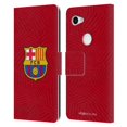 thumbnail image 1 of Head Case Designs Officially Licensed FC Barcelona Crest Red Leather Book Wallet Case Cover Compatible with Google Pixel 3a, 1 of 6