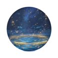 thumbnail image 2 of 15.4" Round Placemat Set of 1 Polyester Fabric Place Mats Non-Slip Dining Kitchen Table Mats for Kitchen Party Decor Magical Night Sky with Fish, 2 of 5