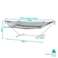thumbnail image 4 of Sunnydaze 2-Person Polyester Rope Spreader Bar Hammock with Stand, 400 lb Capacity - White, 4 of 7