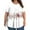 White, variant on FAHXNVB Plus Size Crewneck T-Shirts for Womens Short Sleeve Floral Print Pleated Tees Tops Spring Summer Fashion Casual Comfortable Shirts