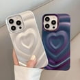 thumbnail image 2 of Designed for iPhone Case,Cute Water Ripple Shape Love Heart Camera Lens Protection Shockproof Protective Cover Phone Case (White,iPhone 14 Pro), 2 of 7