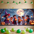 thumbnail image 2 of Halloween Theme Kids Banner Pumpkin Decoration Ghost Costume Witch Hat for Halloween Party Outdoor Decoration Night Celebration, 2 of 9
