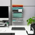 thumbnail image 2 of Mind Reader 4-Tier Vertical File Storage, Desktop Organizer, Wall Mount, Office, Metal Mesh, 12.5"L x 4"W x 16.5"H, Silver, 2 of 7
