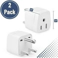 thumbnail image 2 of Bates- US to India Plug Adapter, 2 Pack, Type D, White, Bangladesh, Maldives, Pakistan Travel Adapter, 2 of 8