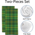 thumbnail image 2 of Absorbent Soft Hand Fingertip Towels 2 Pcs Face Bath Towels Set St. Patricks Green and Orange Tartan Plaid Washcloths for Bathroom Hotel Kitchen 30x15in, 2 of 6