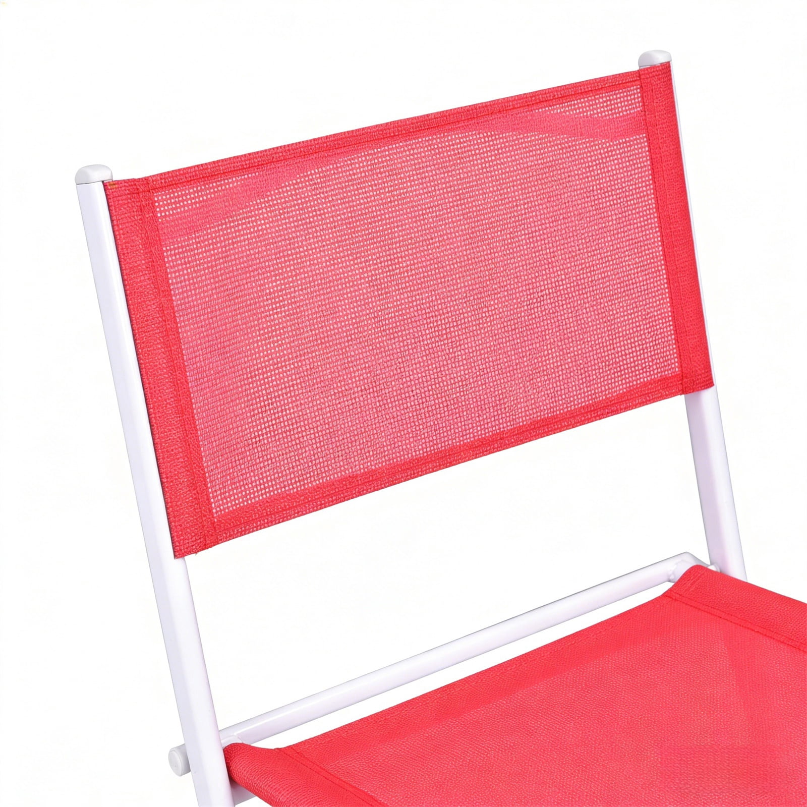 Hommoo 3 Pcs Patio Folding Bistro Set, Balcony Outdoor Folding Table Chairs Set, Red