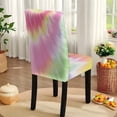 thumbnail image 6 of TSOVTHRID Colorful Tie Dye Print 5 Pcs Tablecloth and Chair Covers Set Stretchable Washable Table Cover and Seat Protector Slipcovers for Dining Room Kitchen Decor, 6 of 7