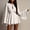 White, variant on Blmnix A Line Dresses Dresses for Women Peplum Petite Short Dress Dress Crew Neck Mini Long Sleeve Pink Adjustable Waist Casual Summer Dress M