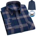 thumbnail image 5 of XDZJLR Men Shirts Long Sleeved Pure Wool Plaid Plus Size Fashion Tops, 5 of 5