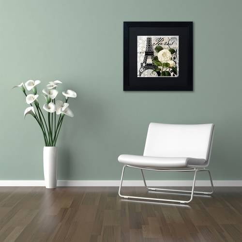 Trademark Fine Art "Paris Blanc I" Canvas Art by Color Bakery Black Matte, Black Frame