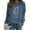 Blue, variant on Oversized Sweatshirts for Women Flower Printed Fashionable And Retro Crew Neck Cozy Sweaters Casual Style Long Sleeve Pullover Tops Fall Winter Outfits Clothes