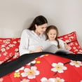 thumbnail image 5 of Castle Fairy Teens Adults Cherry Blossom Twin Comforter Sets,Black Red Sakura Bedding Set, 5 of 8