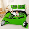 thumbnail image 3 of Manfei Motocross Rider Full Size Comforter Sets，Speed Games Bedding Comforter Set，Green,Black Reversible,3pcs,1 Comforter and 2 Pillowcases, 3 of 7