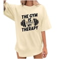 thumbnail image 2 of Xmyrz T Shirts For Women Brief Style Leisure Letter Print Versatile Vacation Casual Tops Going Out Tops Blouses Tees, 2 of 4