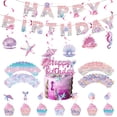 thumbnail image 1 of Escamas de cola de pez de sirena para fiesta de cumpleaños, banderines de papel de seda, vajilla, suministros para fiestas, 1 of 4