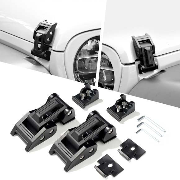 Cierres de capó de aluminio SEVEN SPARTA para Jeep Wrangler JK/JKU 2007-2017, JL/JLU 2018-2022 y Gladiator 2020-2022