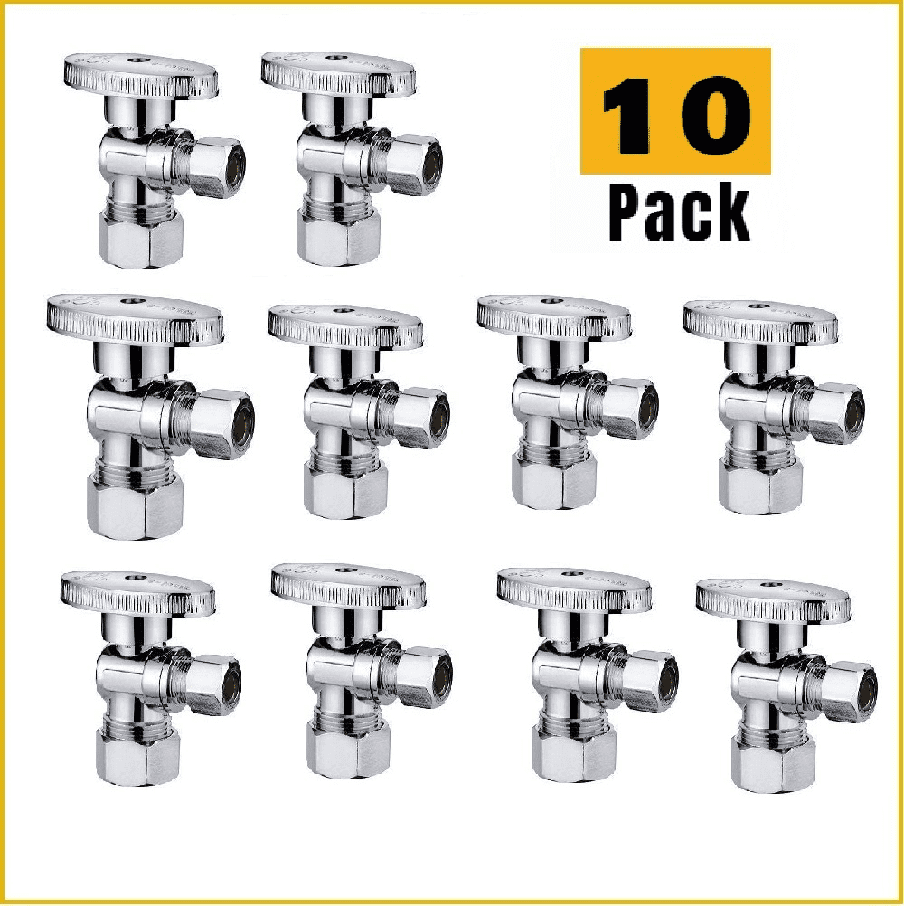Customer Reviews For EZ-Fluid 1/2\" FIP X 3/8\" OD Comp. Heavy Duty Lead Free Brass Angle Stop Valve Water Shut Off Ball Valve 1/4 Quarter Turn Chrome Brass-1Pc