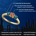 thumbnail image 2 of Gem Stone King 18K Yellow Gold Plated Silver Ecstasy Mystic Topaz and Blue Diamond Engagement Ring for Women | 1.54 Cttw | Round 5MM | Gemstone November Birthstone | Size 6, 2 of 6
