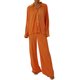 thumbnail image 1 of VISgogo, conjunto de ropa informal de 2 uds para mujer, estampado de flores/patrón abstracto, botones de solapa, camisas de manga larga, Tops con pantalones largos sueltos VISgogo  moda, 1 of 7