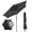 Black, variant on 9ft Solar Patio Umbrella with LED Lights, UPF 50+ Waterproof Canopy, 6 Iron Ribs, Push Button Tilt & Crank Lift, Beige for Patio Garden Poolside