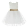thumbnail image 2 of Ekidsbridal Girl Communion Flower Girl Dress - Knee Length Backless Ivory Lace Dress with Tiebow 206T-A (Size: S-10), 2 of 3