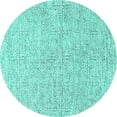 thumbnail image 1 of Ahgly Company Indoor Round Solid Turquoise Blue Modern Area Rugs, 6' Round, 1 of 4