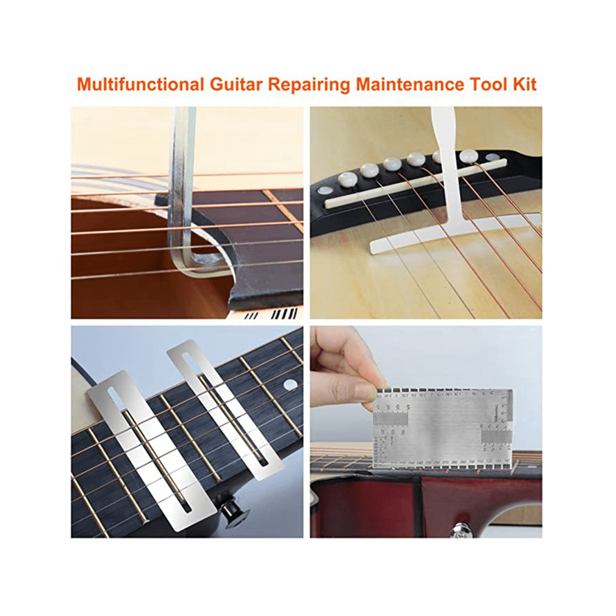79Pcs Guitar Tool Kit, Guitar Accessories Guitar Repair Kit with Guitar String Plectrum Bridge Pins Gauges