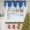 thumbnail image 4 of Valances for Windows Christmas Blue Snowman Rod Pocket Cafe Window Treatments Valance Curtains for Kitchen Bathroom Laundry Basement Windows 54"x18", 4 of 7