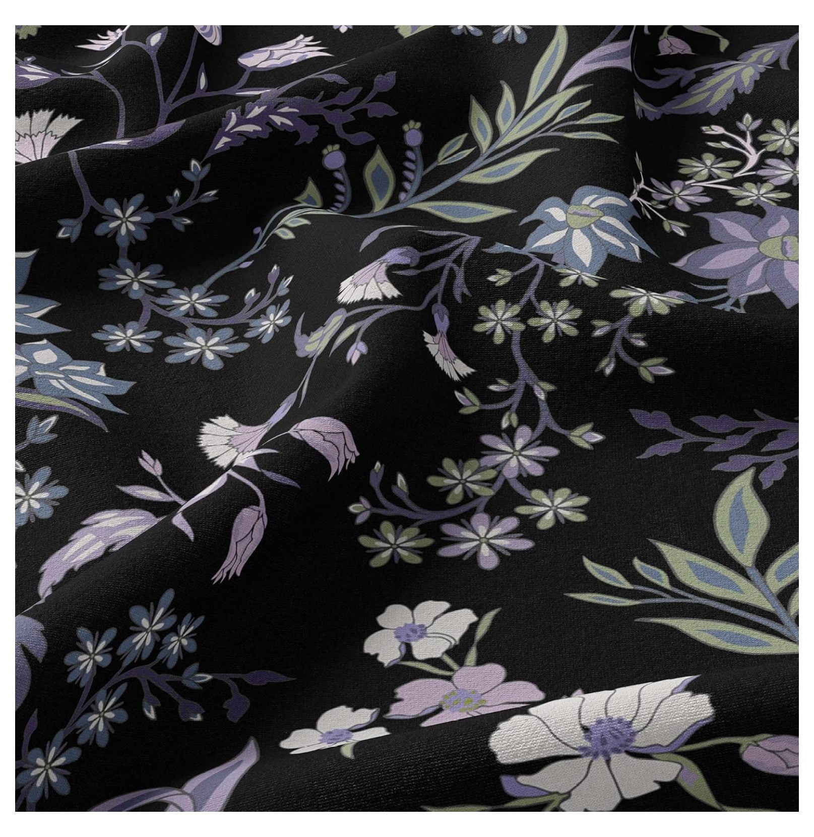 Black Purple Boho Wildflower Vintage Floral Girl Body Pillow Cover Case Decorative Accent Long Couch Bed Pregnancy Pillowcase 54x20 Lavender Bohemian Farmhouse Botanical Cottagecore
