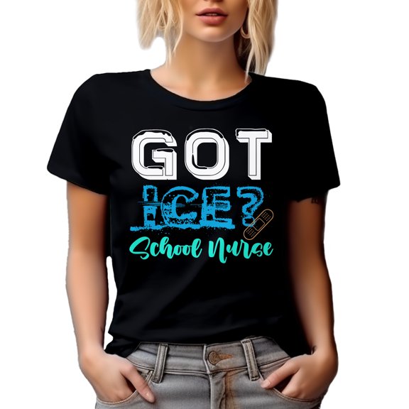 Got Ice? School Nurse - Nursing Profession in Education Field, Black T-Shirt, Small