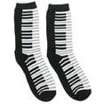 thumbnail image 3 of Women's Black White Music Notes, Piano Keys, Instruments Crew Socks, (3Pr), 3 of 4