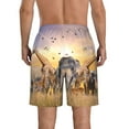 thumbnail image 3 of KLL Vintage Wildlife Protection Men's Casual Summer Beach Shorts Hawaiian Shorts with Pockets-Medium, 3 of 5