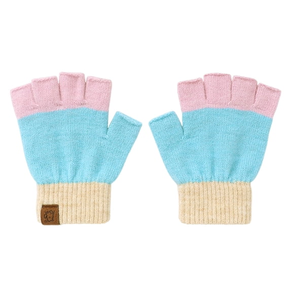 PEASKJP Winter Gloves for Boys Girls Winter Kids Warm Gloves Full Fingers Winter Gloves for Kids Extra Strong Grips (Sky Blue,One Size)