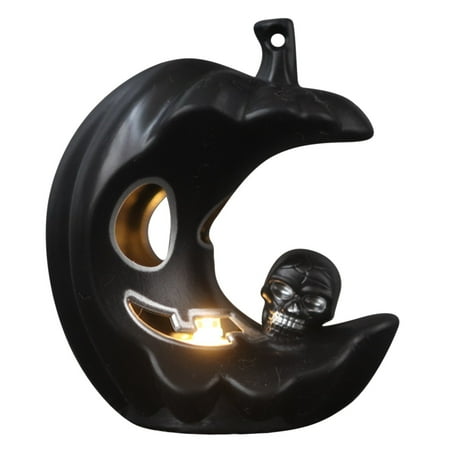 

Tswift Clearance! Halloween Candle Night Light Pumpkin Lantern Black 2PC make of Resin 3.54 X 3.54 INCH Black