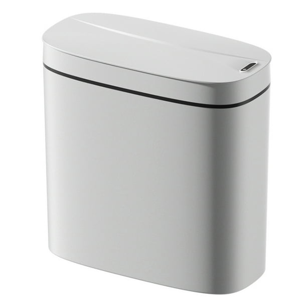 Cubo de basura automático de 14L Cubo de basura impermeable IPX5 para baño de espacio estrecho