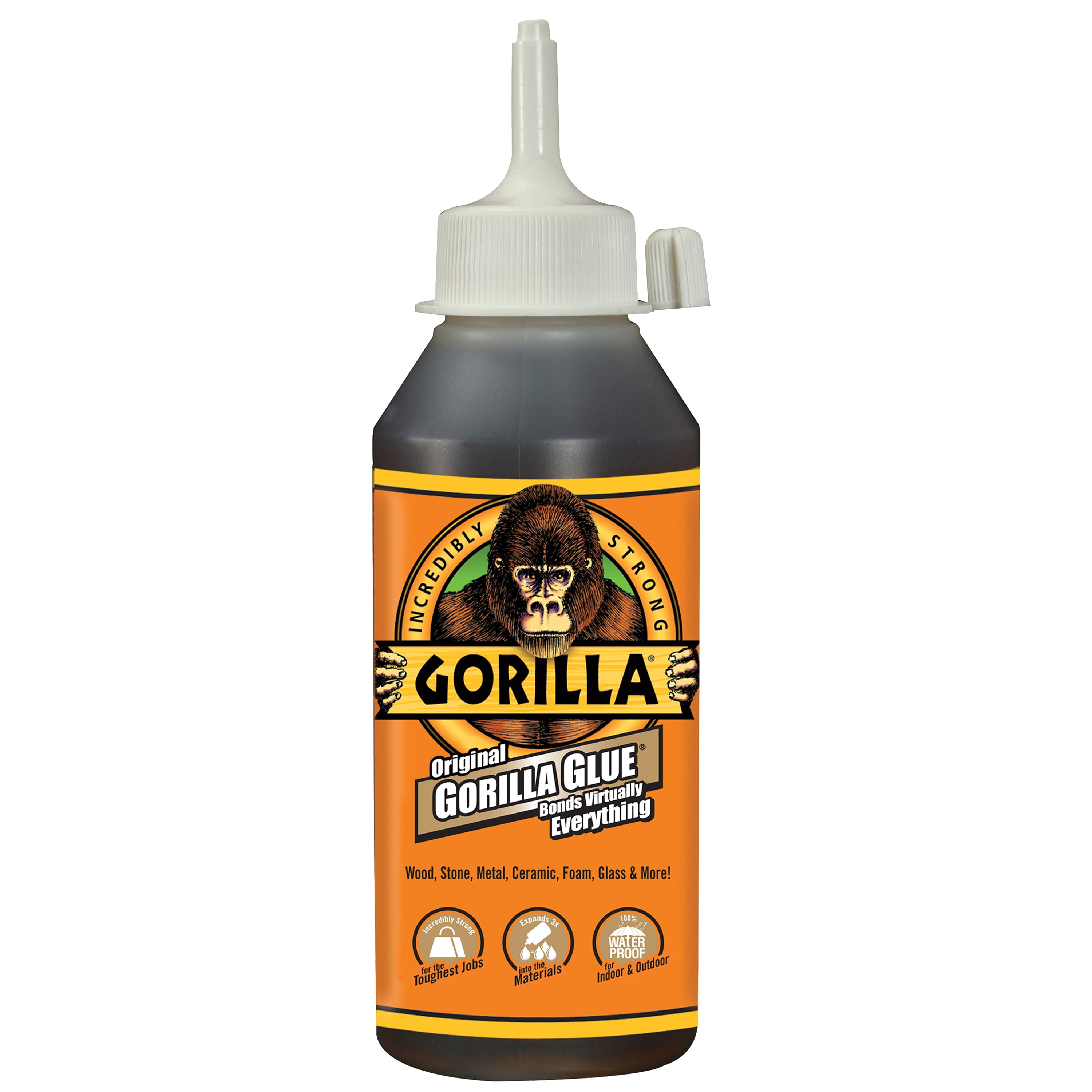 Gorilla Original Brown Polyurethane Glue, 8 Ounce Bottle