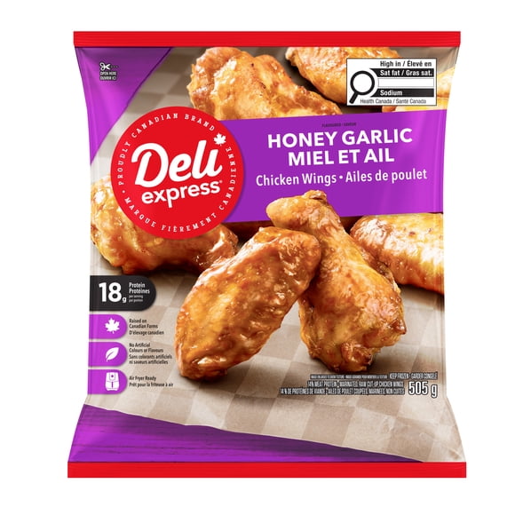 Deli Express Ailes de poulet à la saveur de miel et d'ail 505 g