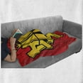 thumbnail image 6 of Hip Hop Soft Flannel Fleece Throw Blanket, Funky Graphic Hip Hop Font with Urban Downtown Skyline Illustration, Cozy Plush for Indoor and Outdoor Use, 60" x 80", Vermilion Yellow, by Ambesonne, 6 of 6