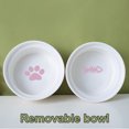 thumbnail image 4 of Cuencos de cerámica para gatos, cuencos dobles para comida y agua, cuencos de cerámica elevados para gatos con soporte de plástico, 4 of 8