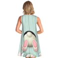 thumbnail image 6 of Lafuoo White Bunny Bottom And Easter Eggs Pattern Women's Sleeveless Dress, Round Tie Pocket Short Sleeve Dress Summer Clothing, Suitable for Vacation, Leisure, Work-XX-Large, 6 of 8