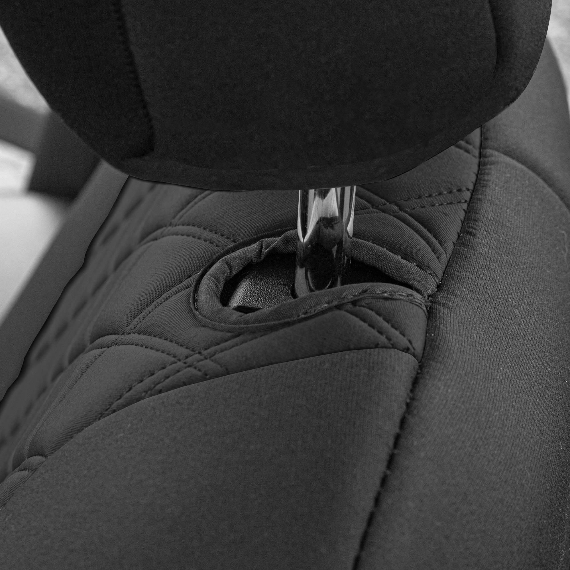 For Jeep Wrangler JL 4DR 2018-2023 FH Group Neoprene Custom Fit Car Seat Covers Front Set - Black